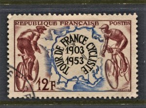 France #693 Map & Cyclist Used CV$1.10