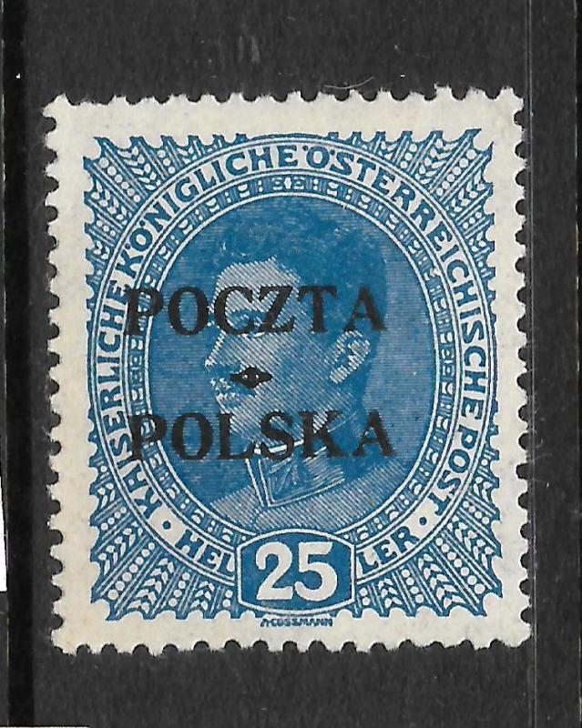 POLAND 1919  25h  BLUE   MH  SIGNED   Sc 58