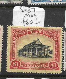 MALAYA KEDAH  (P0601B) $1.00 SG 37  MOG 