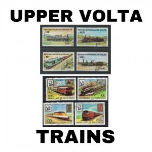 Thematic Stamps - Upper Volta - Trains - Choose from dropdown menu