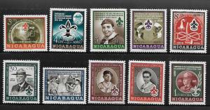NICARAGUA C377-C386 MNH BOY SCOUTS SET