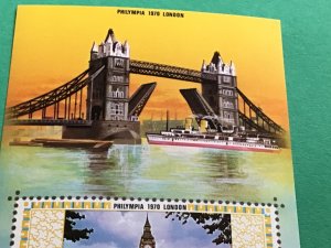 Yemen Big Ben London Bridge Philympia 1970 mint never hinged stamps sheet A15014