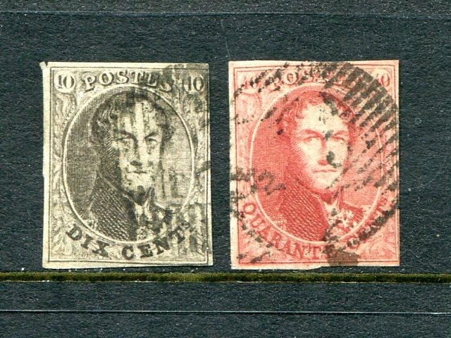 Belgium #10,12  used  Cat $160- Lakeshore Philatelics