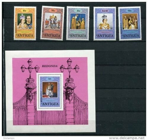 Antigua 1978 Suvenir Sheet + Stamps  MNH Queen Elizabeth II Silver Jubilee Stamp 