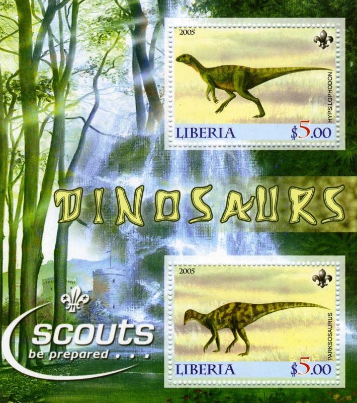 Liberia 2005 Dinosaurs Sheet Perforated mnh.vf