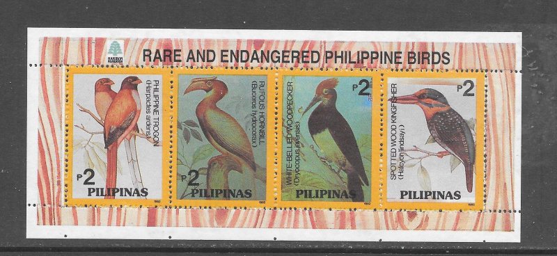 BIRDS - PHILIPPINES #2205 ENDANGERED BIRDS S/S MNH