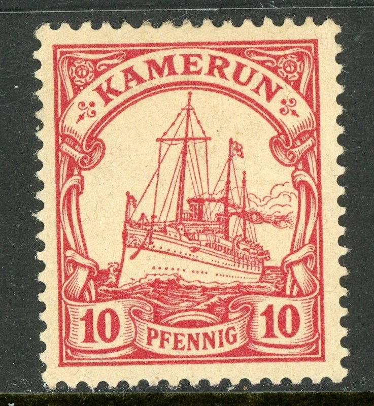 Cameroun 1900 Germany 10 pfg Yacht Ship Watermark Scott #9 Mint E549