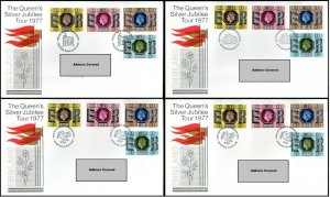 1977 QE II Silver Jubilee Tour 24 Souvenir Covers Set England Scotland Wales NI