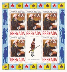 SA17b Grenada 1975 Bicentenary - American Revolution mint Souvenir sheet