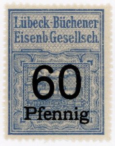 (I.B) Germany Railway : Lubeck-Buchener Eisenbahn 60pf