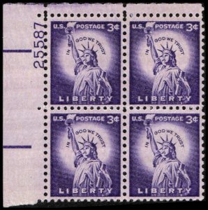 US #1035c LIBERTY MNH UL PLATE BLOCK #25587