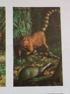 ​STAFFA SCOTLAND AIRMAIL STAMP: RARE ANIMALS-IMPERF- MNH - MINI SHEET RARE
