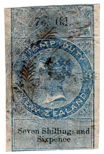 (I.B) New Zealand Revenue : Stamp Duty 7/6d (reversed watermark)