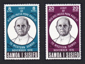 Samoa Visit of Pope Paul 2v 1970 MNH SC#337-338 SG#358-359