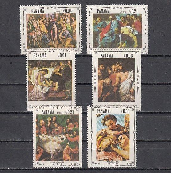 Panama, Scott cat. 482 A-E. Life of Christ, Religious Paintings issue. ^