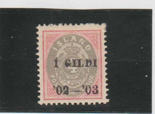 Iceland  Scott#  51  MH  (1902 Overprint)