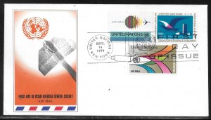 United Nations NY C19-21 1974 Airmails Geneva Cachet FDC First Day Cover