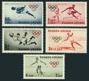 Ruanda-Urundi B26-B30,MNH.Mi 175-179. Olympics Rome-1960.High jump,Soccer,Discus