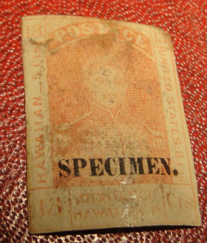 Hawaii Sc. #11S A 1868 Specimen 13 cent Stamp – Used? OG