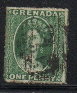 Grenada Sc 1 1861 1 d green Victoria stamp used