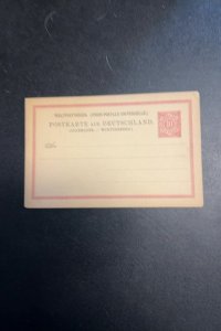 Wurttemberg P24 postal card unused lot #14