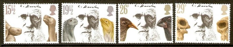 GB SG1175/8 1982 CHARLES DARWIN MNH