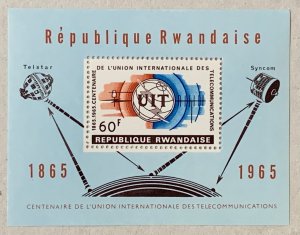 Rwanda 1965 ITU MS, MNH. Scott 113, CV $3.50. Satellites, space