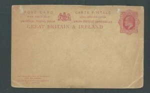 Ca 1913 Great Britain & Ireland Thin Stock 1 Penny Rose 3.5 X 5.5 Mint Has----