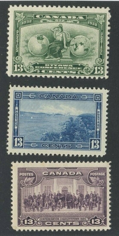 3x Canada Mint stamps #194-13c Ottawa Conf. #224-13c Confed, #242-13c GV=$38.50