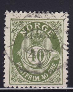 Norway 92 Post Horn and Crown 1917