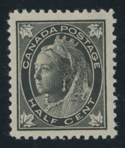 Canada 66 - 1/2 cent Victoria Maple Leaf - VF + Jumbo Mint light hinged