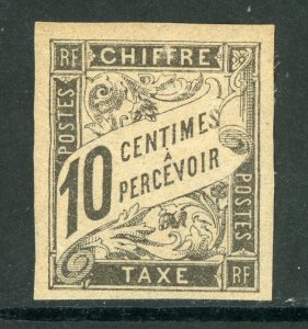 France Colonies 1884 Postage Due 10¢ Black Sc# J6 Mint D686