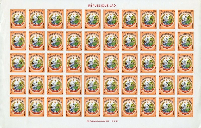 LAOS SCOTT#272/76  SET OF  IMPERF SHEETS  MINT  NEVER HINGED STAMPS ORIGINAL GUM