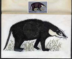 Nagaland 1969 Hog Badger - original hand-painted artwork ...