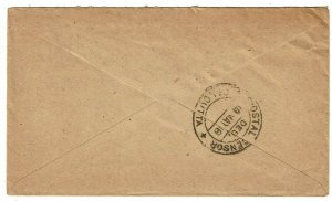 India 1916 Calcutta cancel on cover to the U.S., censored twice, one unlisted