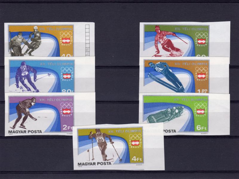 Hungary 1975 Sc#2394/2400 Innsbruck Olympics Set (7) IMPERFORATED MNH