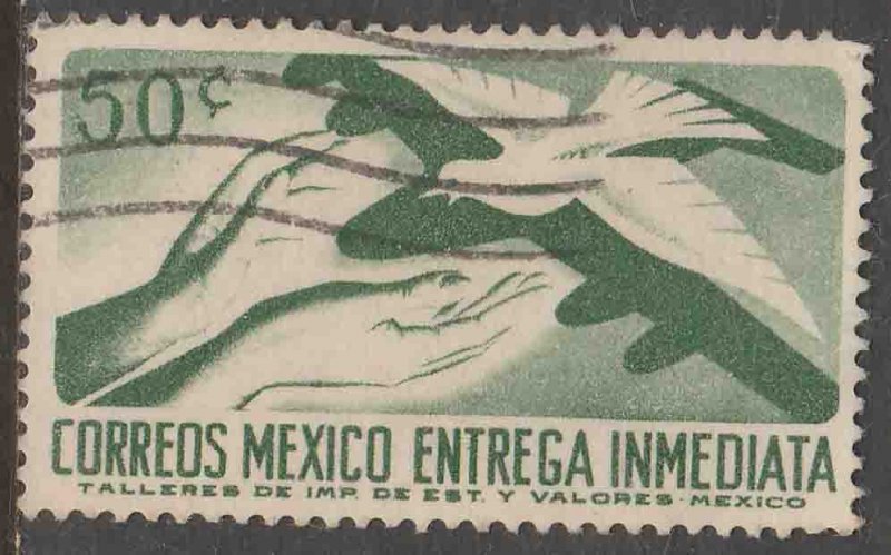 MEXICO E18, 50¢ 1950 Definitive 2nd Printing wmk 300. USED. F-VF. (1476)