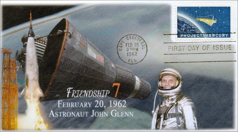 A0-1193-1, 1962, Friendship 7, John Glenn,  FDC, SC 1193, Mercury