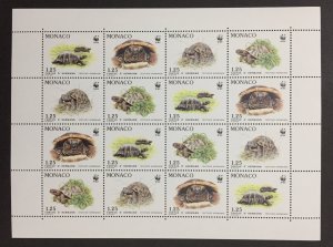 Monaco 1991 #1781a Sheet, Turtles, MNH.
