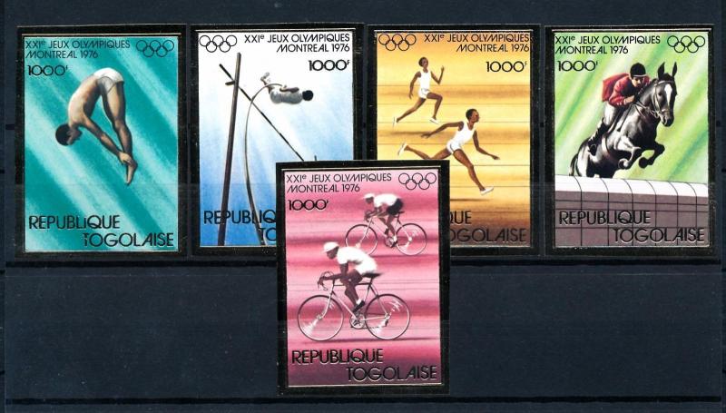 [55822] Togo 1976 Olympic games Cycling Athletics Horse Imperforated MNH