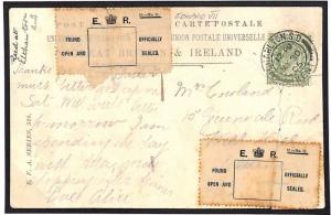 GB London Charlton Kent Eltham Postcard Resealed {samwells-covers} 1905 U153