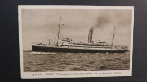 1924 Ship Postcard Cover Suc D Caxias England to Louisville Ohio RMSP Avon