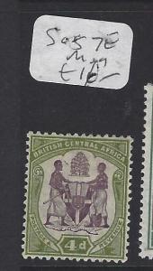 BRITISH CENTRAL AFRICA  (P2909B)   4D  SG 57E   MOG