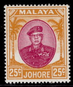 MALAYSIA - Johore GVI SG142, 25c purple & orange, NH MINT.