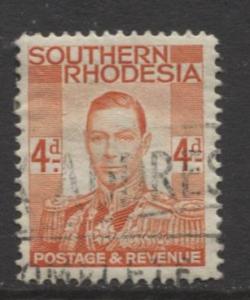 Southern Rhodesia- Scott 45 - KGVI - Definitive -1937 -FU- Single 4d Stamp