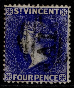 ST. VINCENT QV SG41a, 4d dull ultramarine, FINE USED. Cat £350. WMK REV