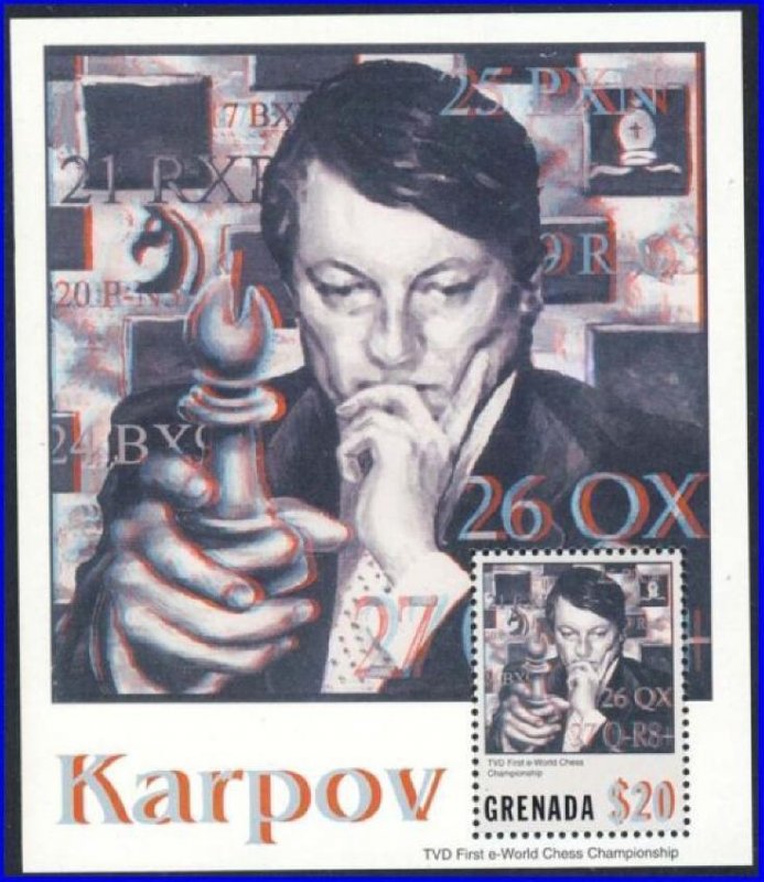 GRENADA - Karpov CHESS CHAMPION Sheet - cv$20.00