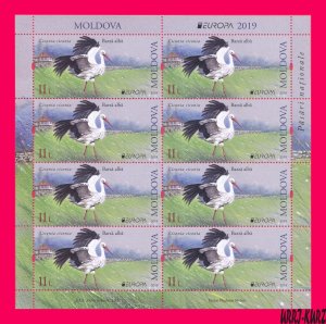 MOLDOVA 2019 Europa CEPT Nature Fauna Bird White Stork m-s Sc1031 Mi Klb.1096 MN