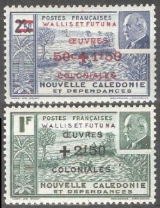 1944 Wallis and Futuna 144-145 Overprint - # 100-101