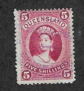 Queensland #81  6p  Queen Victoria  (U) Revenue cancel